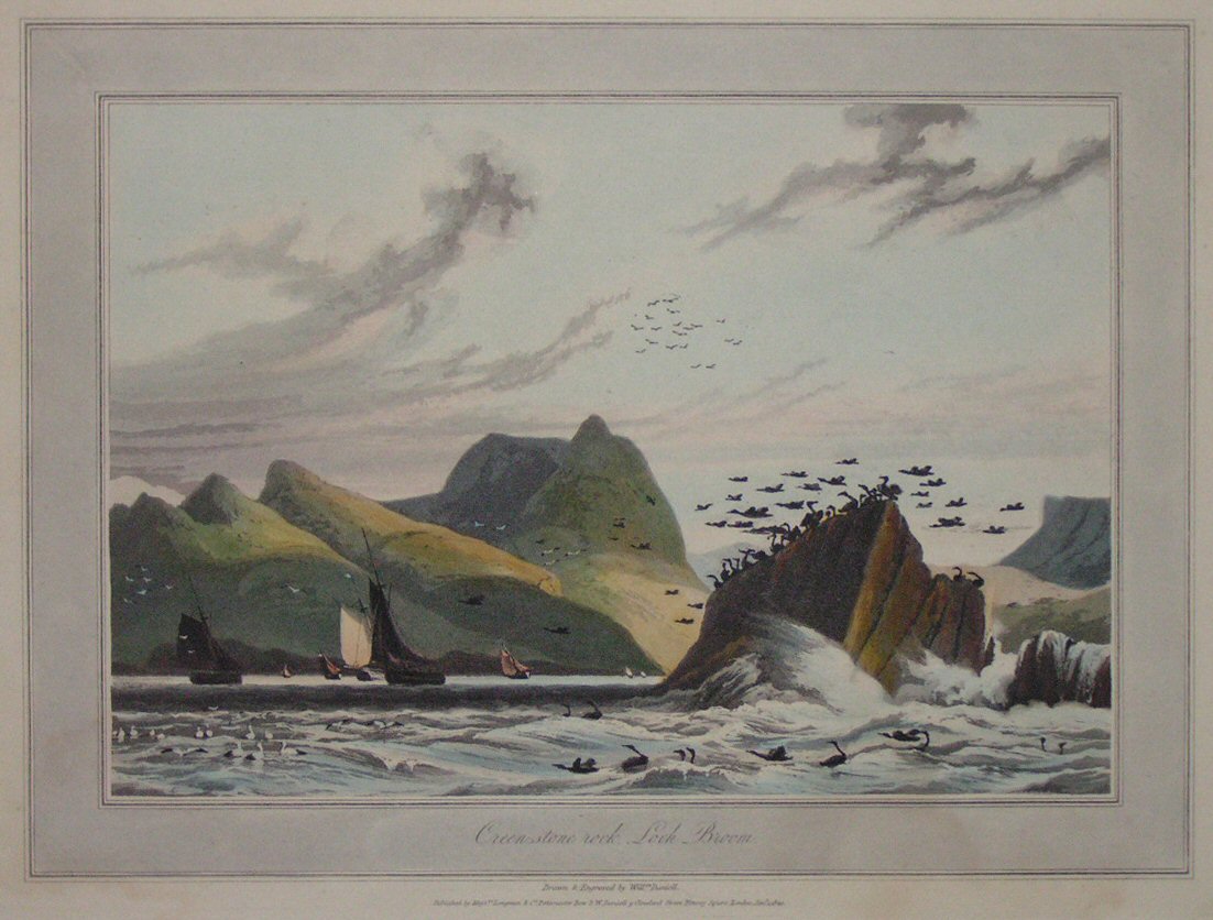 Aquatint - Greenstone rock, Loch Broom - Daniell
